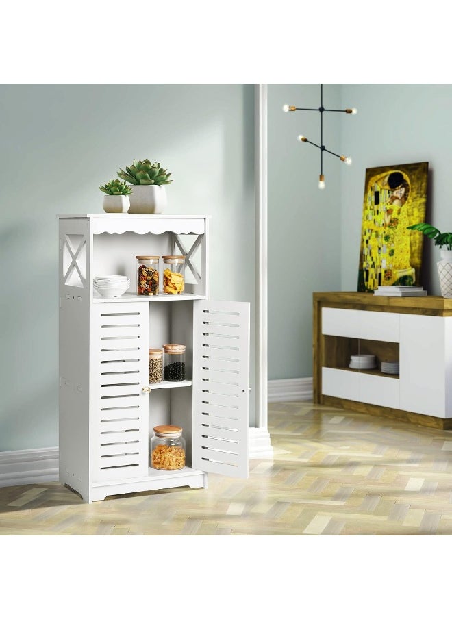 TPGP Bathroom Storage Cabinets, White Floor Cabinet, Home Waterproof Storage Furniture for Bedroom Kitchen Hallway, Cupboard Unit with Daily use Layer, 75x24x34cm  - Image 5