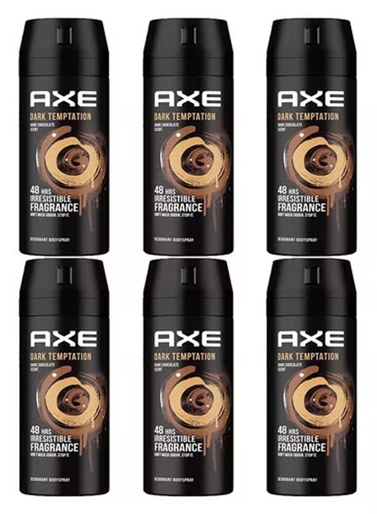 Axe Pack Of 6 Dark Temptation Deodorant Body Spray 6x150ml - Image 1