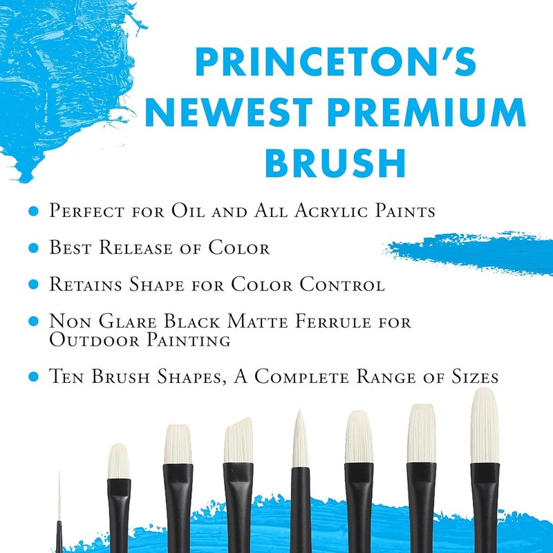 Princeton Aspen Long Handle Round Paint Brush | Precise Brush for Fine Detail | Maximum Colour Holding Capacity | Even & Consistent Flow |Size - No 8 - Image 2