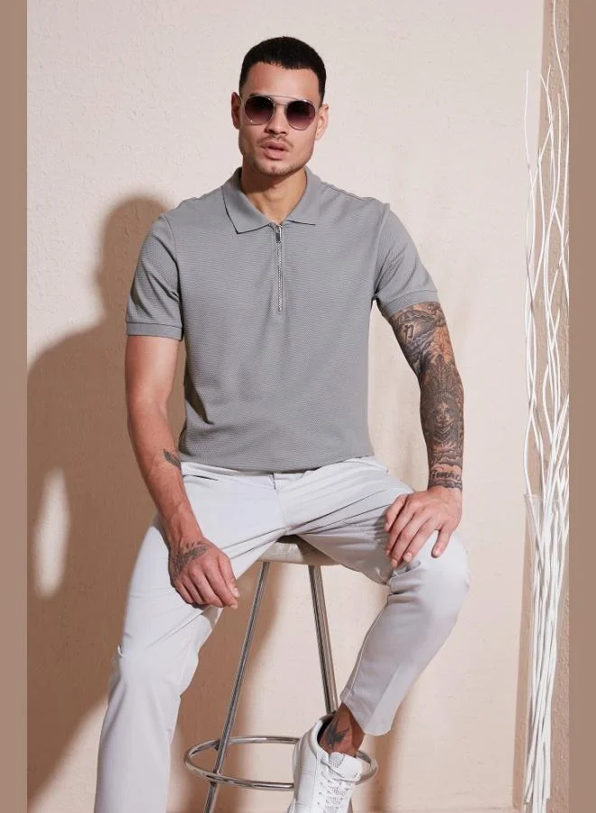 Buratti Buratti Cotton Regular Fit Zippered Polo Collar T Shirt Men's POLO COLLAR T SHIRT 5902915