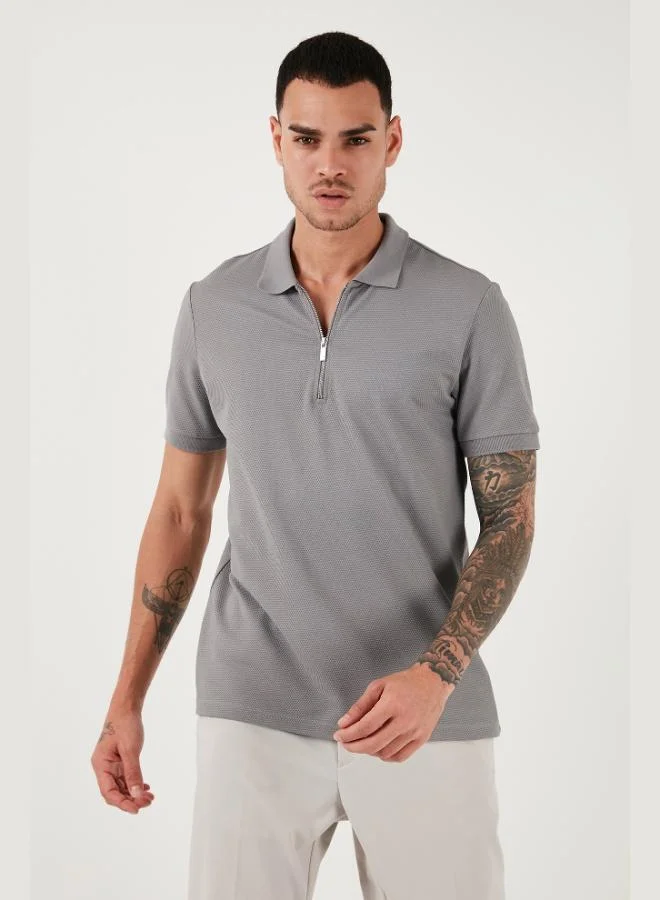 Buratti Buratti Cotton Regular Fit Zippered Polo Collar T Shirt Men's POLO COLLAR T SHIRT 5902915