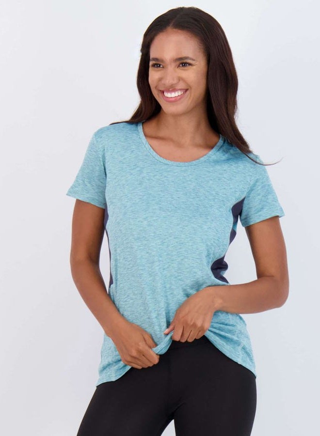 REALESSENTIALS 5 Pack: Women's Dry Fit Tech Stretch Short-Sleeve Crew Neck Athletic T-Shirt (Available in Plus Size), Set 4, L - Image 2