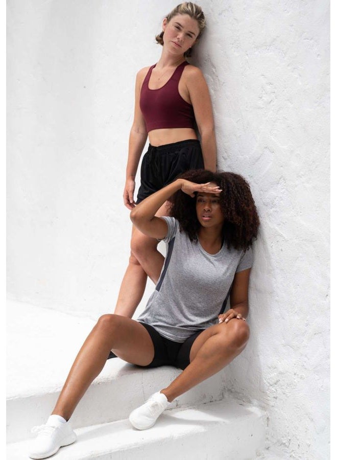 REALESSENTIALS 5 Pack: Women's Dry Fit Tech Stretch Short-Sleeve Crew Neck Athletic T-Shirt (Available in Plus Size), Set 4, L - Image 3