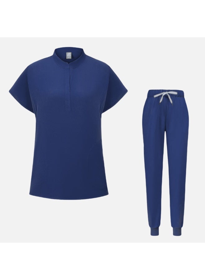Loquat Womens Medical Scrubs Set Medical Uniform Set Navy Blue - Image 1