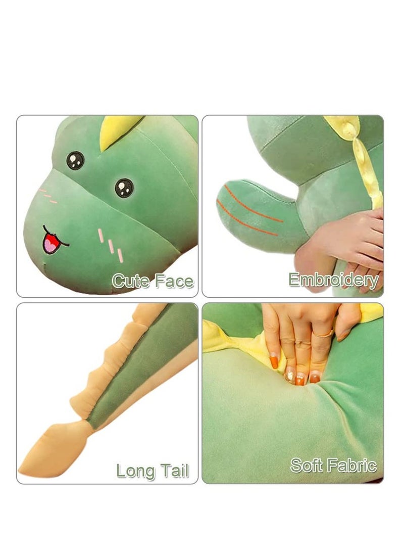 SOLARAE Dinosaur Plush Hug Pillow, Long Dinosaur Plush Toy, Soft Big Dinosaurs Stuffed Animal Toy, Soft Giant Plush Hugging Pillow, Gift for Kids, Birthday, (80cm/31.49inch, Green) - Image 2