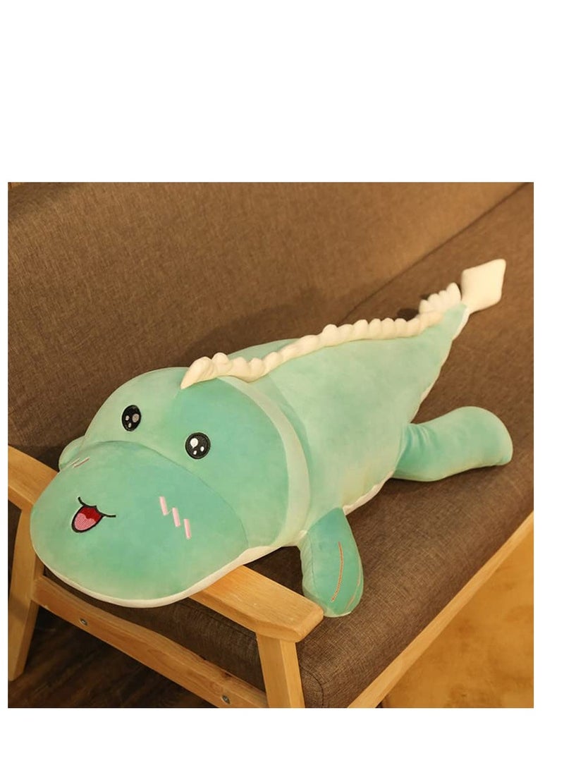 SOLARAE Dinosaur Plush Hug Pillow, Long Dinosaur Plush Toy, Soft Big Dinosaurs Stuffed Animal Toy, Soft Giant Plush Hugging Pillow, Gift for Kids, Birthday, (80cm/31.49inch, Green) - Image 1