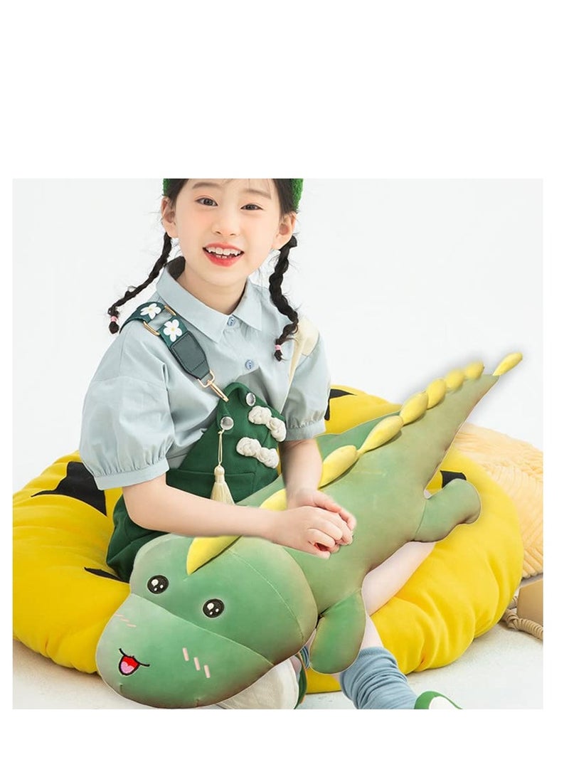 SOLARAE Dinosaur Plush Hug Pillow, Long Dinosaur Plush Toy, Soft Big Dinosaurs Stuffed Animal Toy, Soft Giant Plush Hugging Pillow, Gift for Kids, Birthday, (80cm/31.49inch, Green) - Image 3