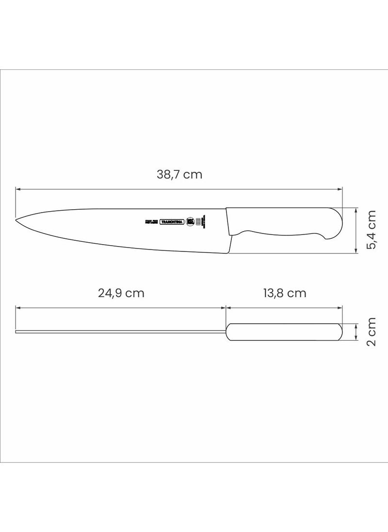 TRAMONTINA Since 1911,Made in Brazil- Professional 10 Inches Meat Knife with Stainless Steel Blade and Green Polypropylene Handle with Antimicrobial Protection  - Image 2
