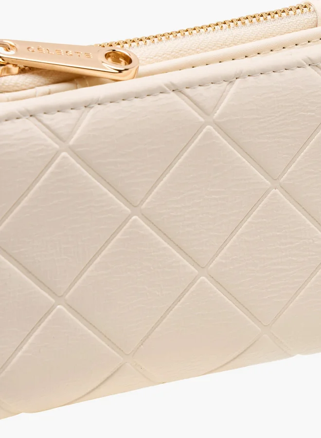 Celeste Quilted Bi-Fold Wallet with Zip Closure