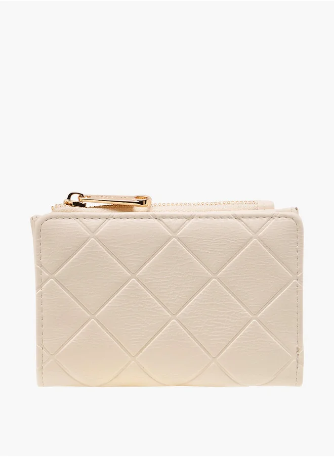 Celeste Quilted Bi-Fold Wallet with Zip Closure