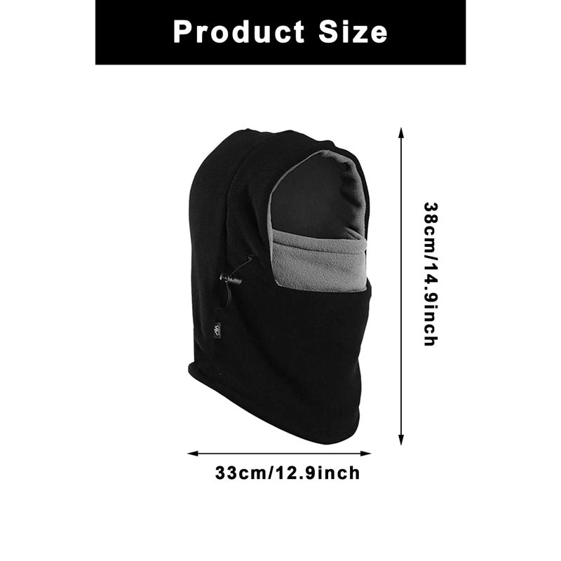 Mealah Balaclava Ski Mask for Men/Women - Cold Weather Windproof Thermal Face Mask Snowboarding Neck Gaiter Black - Image 2