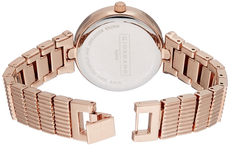 Giordano Analog Watch for Women with Crystal Studded Dial, Rose Gold Case and Unique Designed Metal Strap Ladies Wrist Watch Gift for Women A2058-44 - Image 2