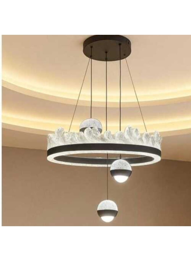 Modern black crystal pendant chandelier, 50 cm