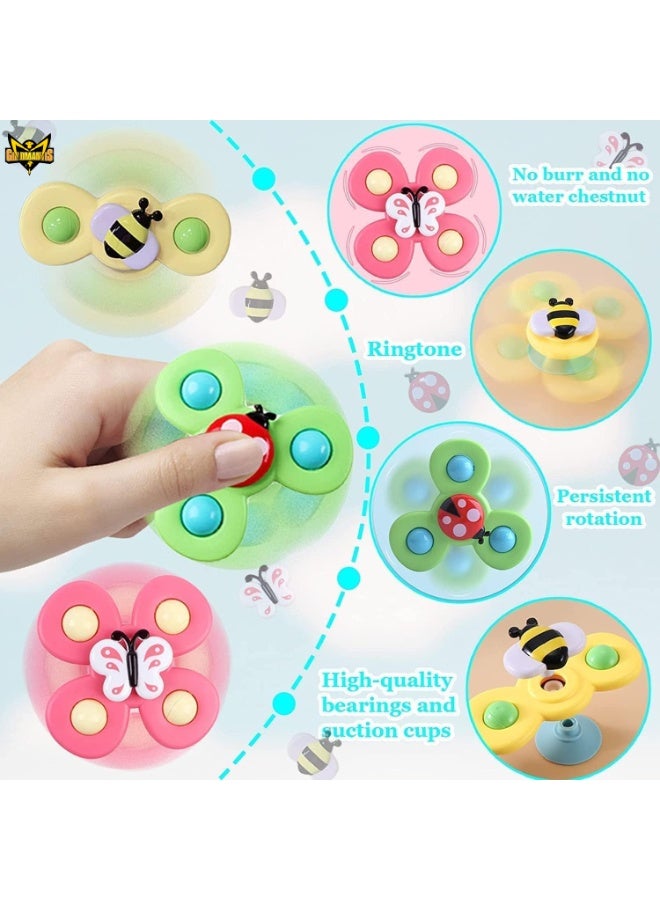 GOLD MANTIS Suction Cup Spinner Toys,Dimple Toy With Silicone Bubbles Release Stress And Anxiety Kids For Bath Window,Suction Fidget Baby Toys 1 Years Old (Suction Spinner) - Image 5