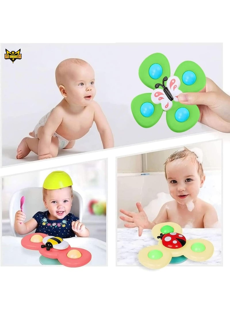 GOLD MANTIS Suction Cup Spinner Toys,Dimple Toy With Silicone Bubbles Release Stress And Anxiety Kids For Bath Window,Suction Fidget Baby Toys 1 Years Old (Suction Spinner) - Image 4