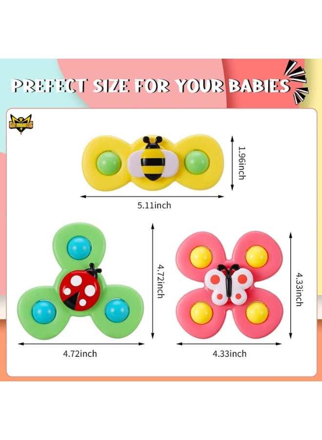 GOLD MANTIS Suction Cup Spinner Toys,Dimple Toy With Silicone Bubbles Release Stress And Anxiety Kids For Bath Window,Suction Fidget Baby Toys 1 Years Old (Suction Spinner) - Image 3