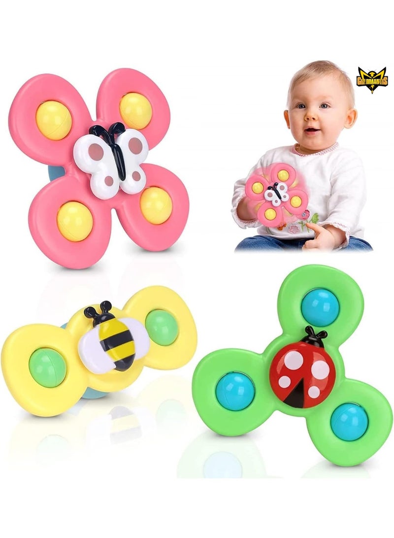 GOLD MANTIS Suction Cup Spinner Toys,Dimple Toy With Silicone Bubbles Release Stress And Anxiety Kids For Bath Window,Suction Fidget Baby Toys 1 Years Old (Suction Spinner) - Image 1