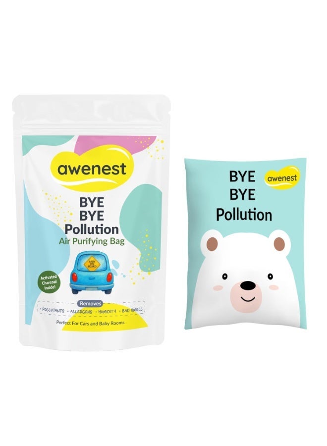 Awenest Bye Bye Pollution Air Purifying Bag | Activated Charcoal Deodorizer for Car, Baby Room, Wardrobe & Home | Removes Pollutants, Allergens, Humidity, Bad Odour | Premium, Odourless & Long-Lasting - Image 1