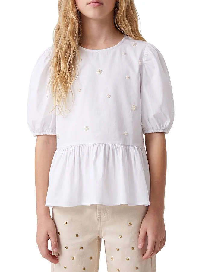 كوتون Balloon Sleeve Blouse