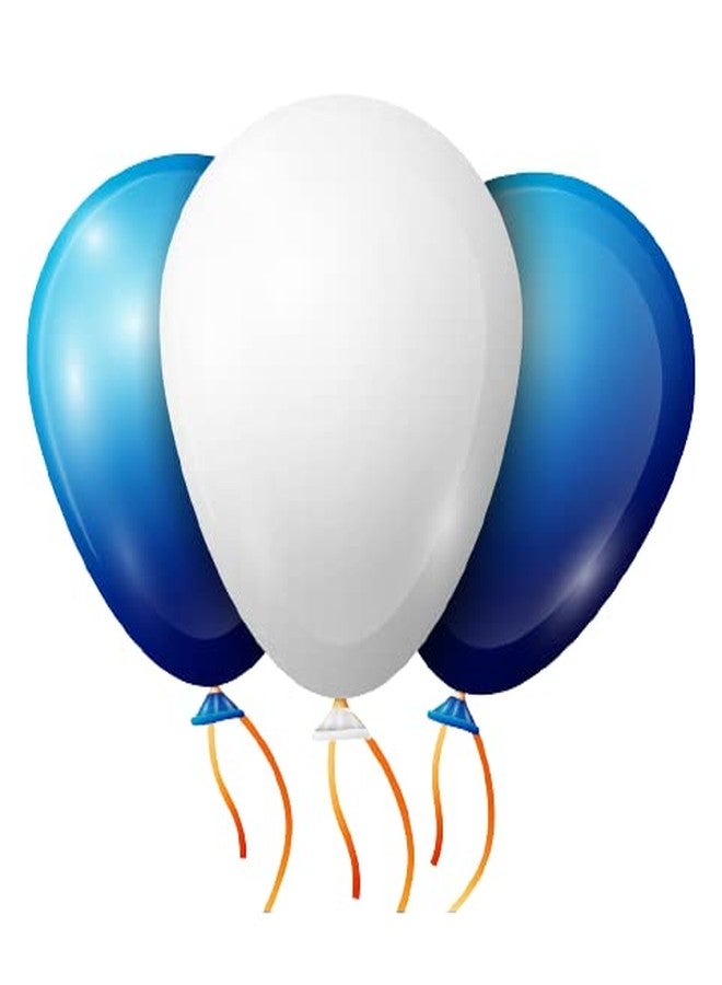 Lazybeee مجموعة بالونات Lazybeee مكونة من 21 قطعة باللونين الأبيض والأزرق، مع رقم 1 كبير (32 بوصة)، وقصاصات فضية لامعة، ونجوم معدنية لتزيين حفلات أعياد الميلاد - مناسبة لحفلات أعياد الميلاد الأولى للأولاد والبنات - Image 3