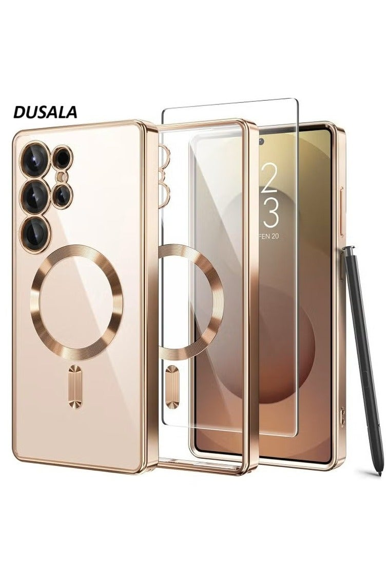 DUSALA Magnetic Slim Case Cover for Samsung Galaxy S25 Ultra 6.9-Inch – MagSafe Compatible Protective Back Cover with Wireless Charging Support & HD Clear Tempered Glass Screen Protector – Shockproof, Lightweight, Precise Cutouts - Image 1