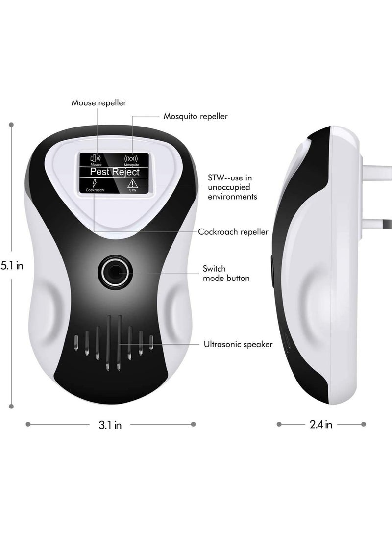 Generic Dual Ultrasonic Pest Repeller - 4 Frequency Safe for Humans & Pets, Effective Against Rodents, Insects, Mosquitoes & More - 2 Pack for Home & Garden Use  - Image 2