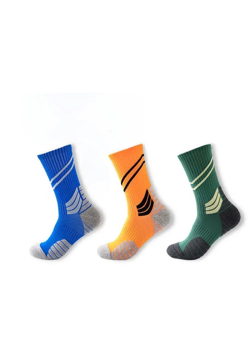 Y&D Elite Basketball Socks, Cushioned Athletic Socks for Men & Women, Mid Calf Football Running Hiking (3PCS) - Image 1