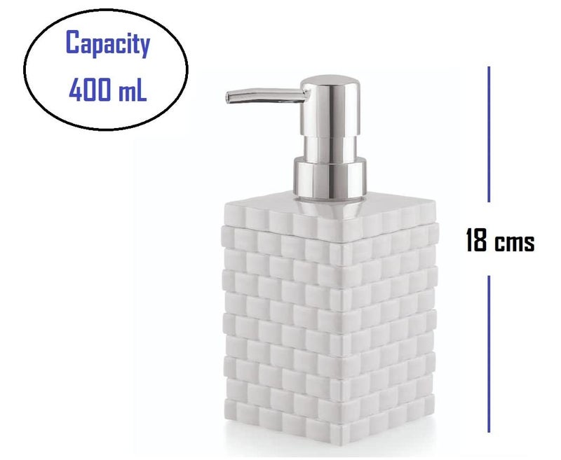 Nimbose® Cuboid Shaped Acrylic Plastic Liquid Soap & Handwash Opaque Dispenser Bottle for Kitchen & Bathroom (Qty:1, White Opaque) - Image 3