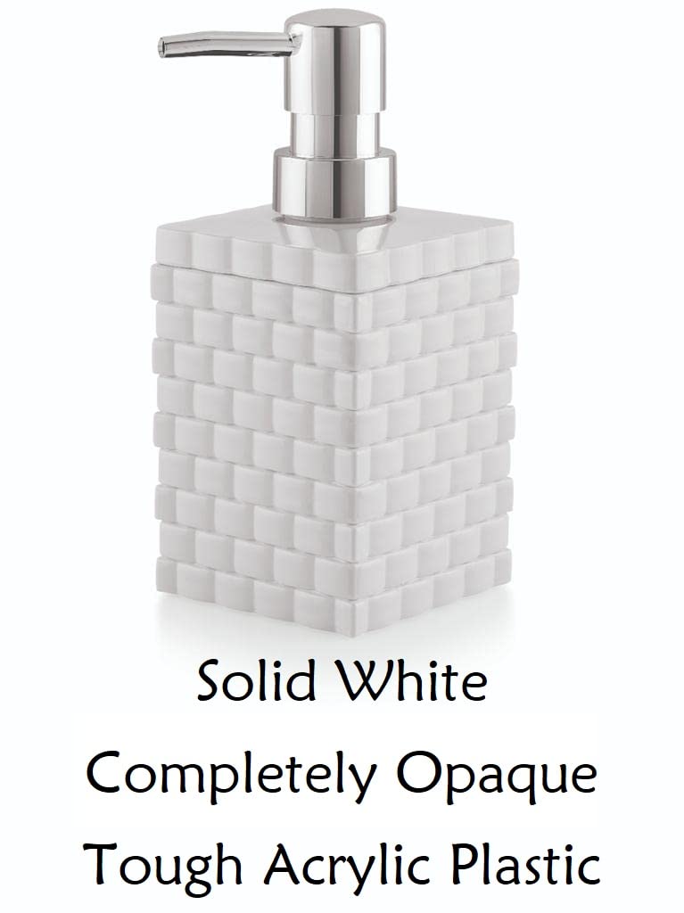 Nimbose® Cuboid Shaped Acrylic Plastic Liquid Soap & Handwash Opaque Dispenser Bottle for Kitchen & Bathroom (Qty:1, White Opaque) - Image 2