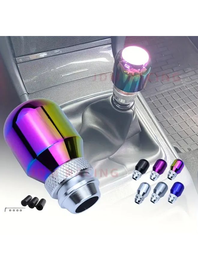تعديل السيارة: مقبض ناقل الحركة القابل للتعديل يدويًا من التيتانيوم المصقول بالألمنيوم الفضي، ذهبي اللون، عصا نقل مبهرة، زخرفة شخصية - Image 1