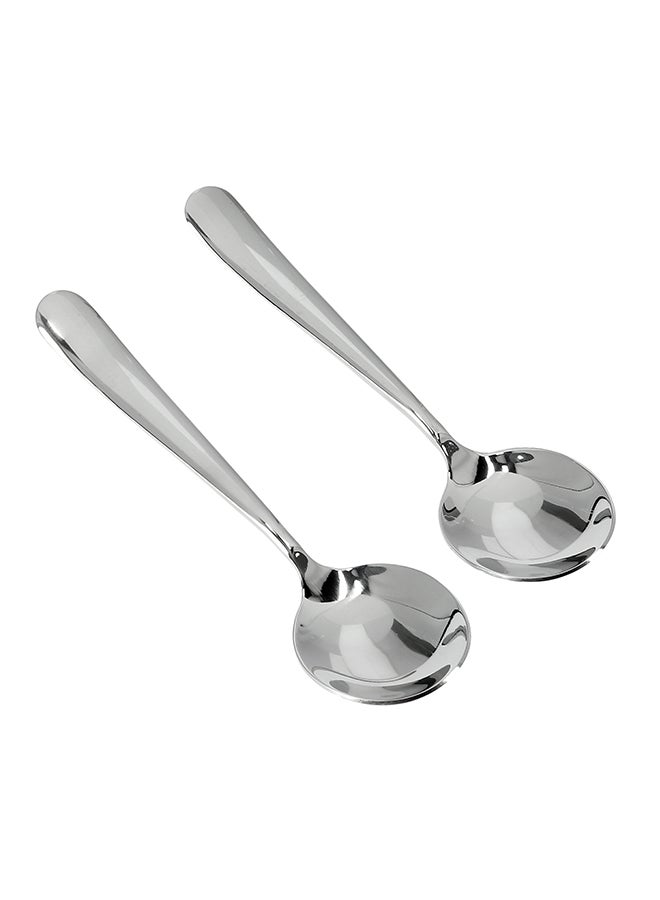 Royalford 2-Piece Soup Spoon Set Silver/Black - Image 4