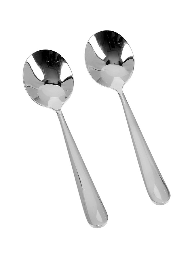 Royalford 2-Piece Soup Spoon Set Silver/Black - Image 3