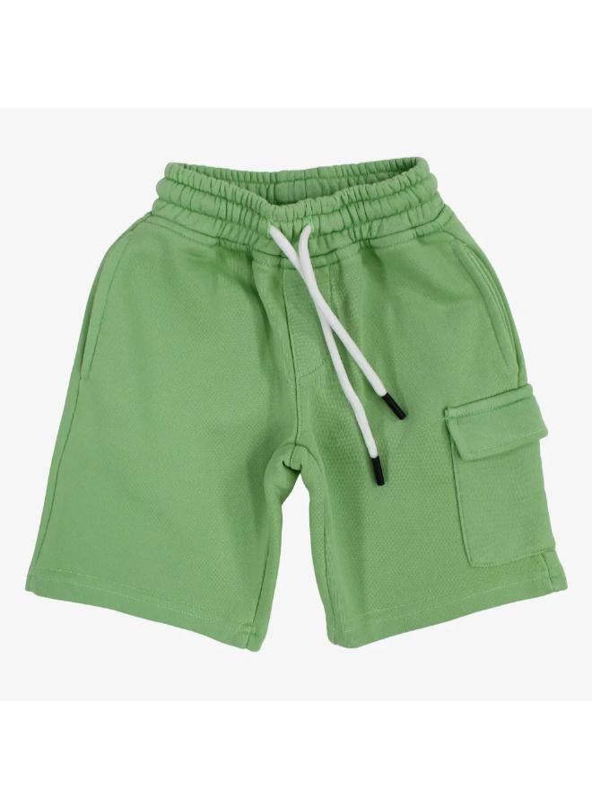 Boys Cotton Shorts – Green - Image 1