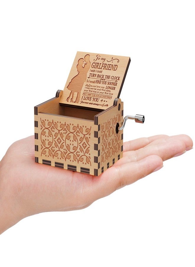 Huntmic You are My Sunshine Wood Music Boxes,Laser Engraved Vintage Wooden Sunshine Musical Box Gifts for Birthday/Christmas/Valentine's Day (Wood-to Girlfriend) - Image 5