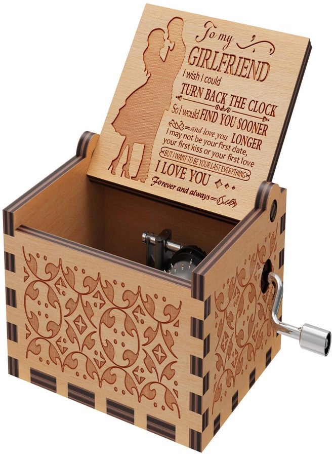 Huntmic You are My Sunshine Wood Music Boxes,Laser Engraved Vintage Wooden Sunshine Musical Box Gifts for Birthday/Christmas/Valentine's Day (Wood-to Girlfriend) - Image 1