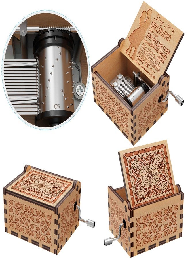 Huntmic You are My Sunshine Wood Music Boxes,Laser Engraved Vintage Wooden Sunshine Musical Box Gifts for Birthday/Christmas/Valentine's Day (Wood-to Girlfriend) - Image 3