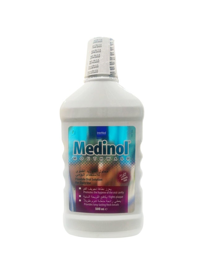 InterMed Medinol Mouthwash – 500ml | Fluoride Oral Solution for Daily Use | Fresh Breath & Oral Hygiene Support - Image 1