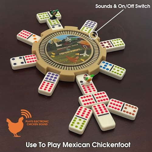 CHH Mexican Train & Chicken Domino Set – Professional Set of 91 Double 12 Dominoes Aluminum Case – Interactive Hub with Sounds - Image 5
