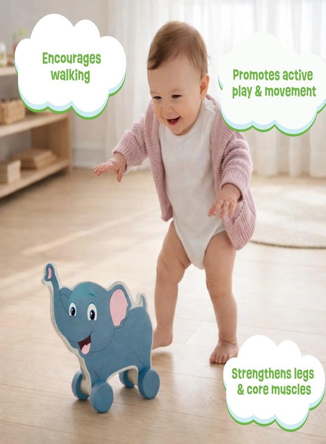Babbles Jungle Safari Wooden Animal Wheel Toys for Kids, Premium Push & Roll Toys for Toddlers 1-3 Years, Promotes Motor Skills, Imaginative Play, Storytelling (Animals) - Image 2