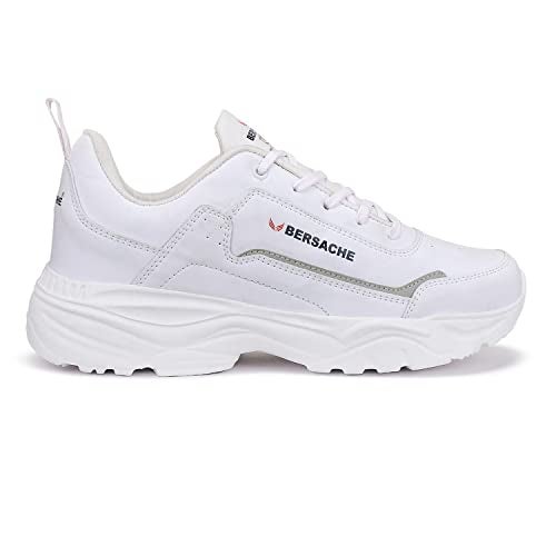 BERSACHE Men Premium Sports,Gym, Trending, Stylish Running Shoes (White), 7 UK - Image 4