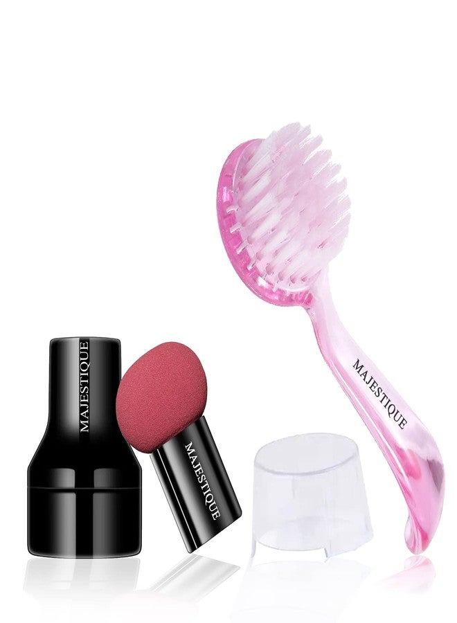 Majestique Mushroom Head Sponge with Facial Cleansing Brush - Powder Puff for Dual-use Dry & Wet - Color May Vary - Image 1