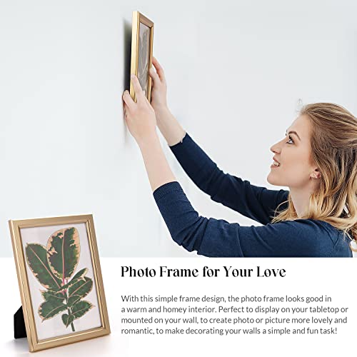 euwazram 8x10 Picture Frame - Set of 5, Matte Gold 8 x 10 Photo Frame with High-Definition Glass, Modern 8x10 frame for Tabletop or Collage Wall, Perfect Christmas Frame - Image 2