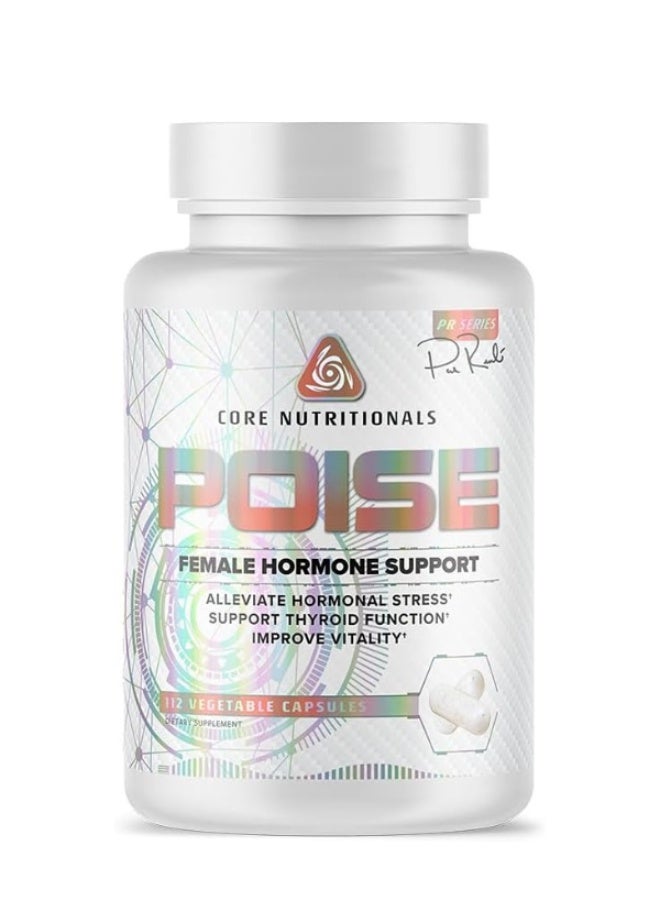 Poise, Women’s Hormone & Thyroid Support Supplement, PMS Relief, Stress & Endocrine Balance - 112-Caps Veg Formula