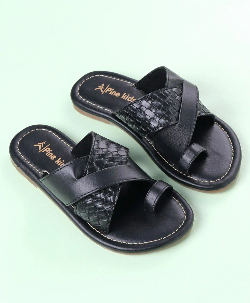 Pine Kids Pine Kids Slip On Ethnic Footwear - Black