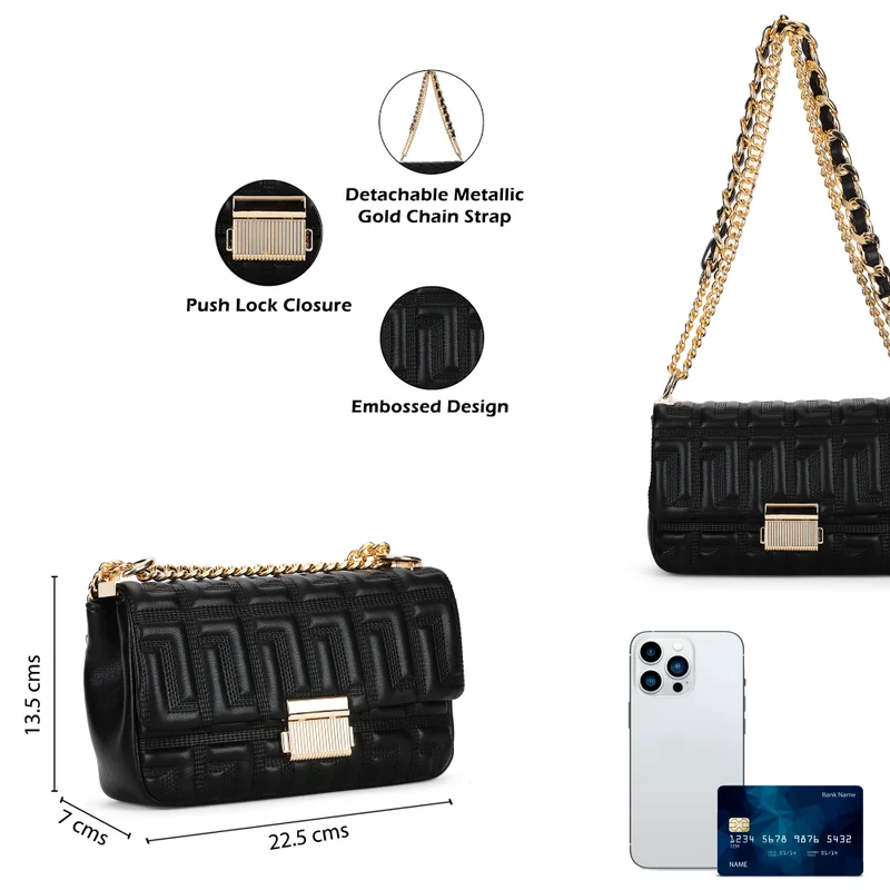Lavie Luxe Juli25 flap sling(Black)