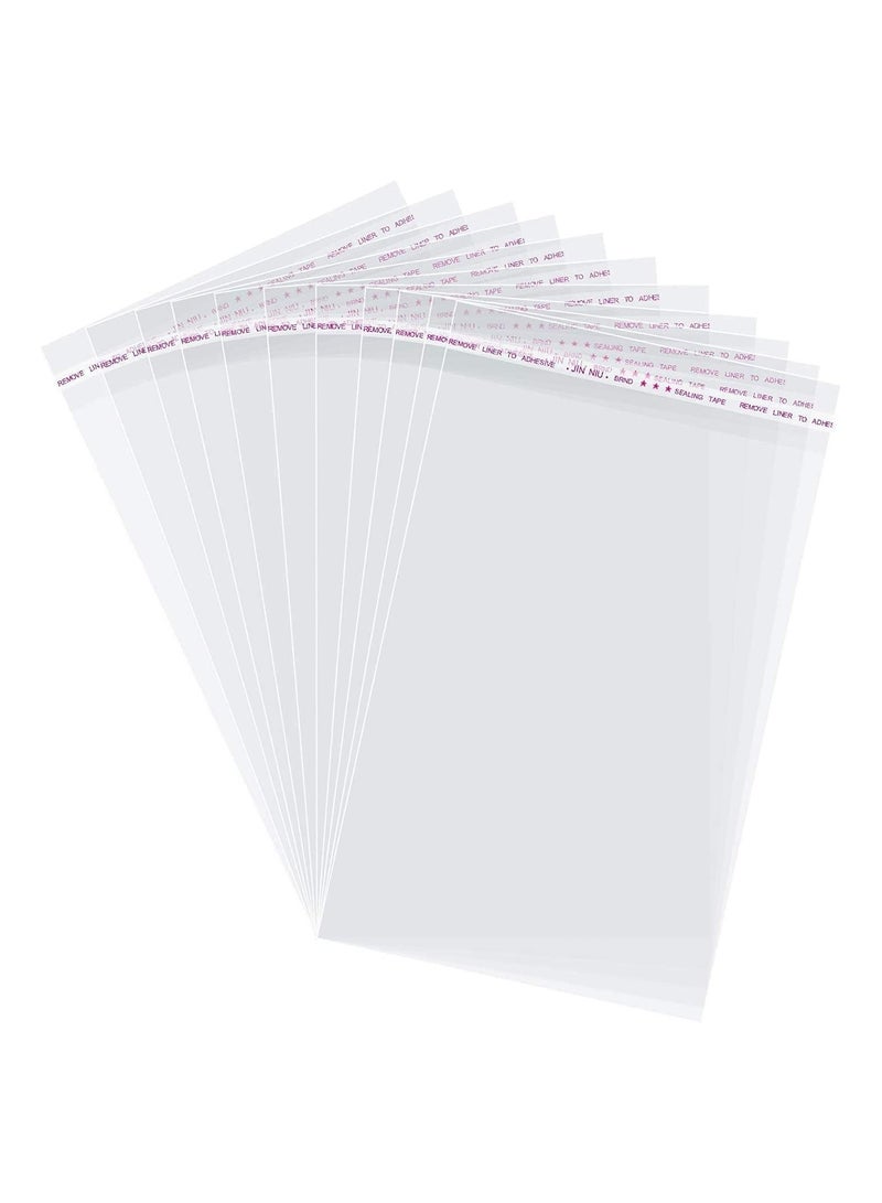 Alba Plastic Clear Self Adhesive Cellophane Bags 100Pcs Resealable Poly Bags for Gifts, Cookies, and other Products Packaging (10x15 CM) - Image 3