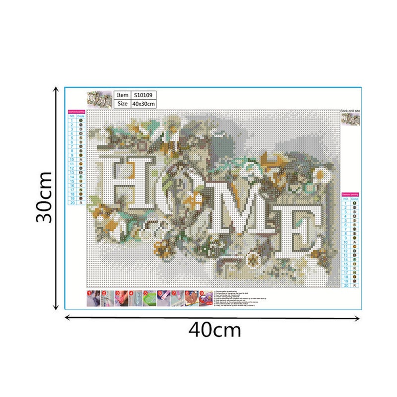 لوحة الماس DIY 5D S10109 40×30 مع حفر كامل تزيين بلقطات الماس البلورية فنون والحرف اليدوية لزيين جدار المنزل - Image 4