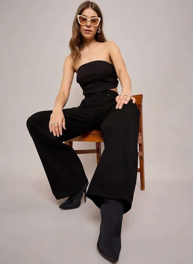 SASSAFRAS  High-Rise Black Jeans for Women  | Best Price UAE