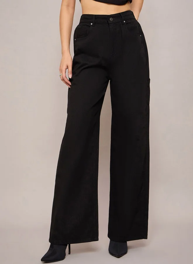 SASSAFRAS  High-Rise Black Jeans for Women  | Best Price UAE