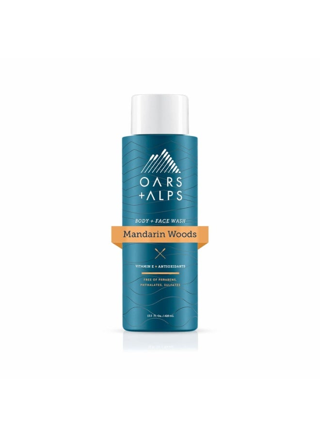 Oars + Alps Mens Moisturizing Body and Face Wash, Skin Care Infused with Vitamin E and Antioxidants, Sulfate Free, Mandarin Woods, 13.5oz, 1 Pack - Image 3